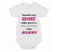 bubbleshirt Body Neonato Festala Mamma - Quando Sarò Grande Voglio Giocare a pallavolo Come Pagliaccetto in Cotone Idea Regalo Bodino Divertente per Uso diurno