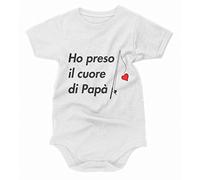 bubbleshirt Body Neonato Ho preso il cuore di papà - pesca - fishing - body divertenti neonato