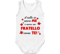 bubbleshirt Body Neonato Smanicato Divertente Il Bello di Essere Me è Avere Un Fratello Come Te! - Idea Regalo Bodino Divertente per Uso diurno