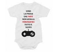 bubbleshirt Body Neonato Sono la Prova Che papà Non Gioca a Videogames Tutto Il Tempo - Simpatici e Divertenti Idea Regalo Bodino Divertente per Uso diurno