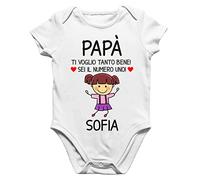 bubbleshirt Body papà Personalizzabile Neonato Femminuccia Ti Voglio Tanto Bene! Sei Il Numero Uno! Regalo Bodino Divertente per Uso diurno
