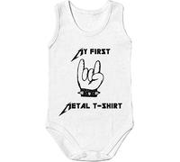 bubbleshirt Body smanicato divertente neonato My first metal t-shirt - idea regalo - taglie da 3 a 18 mesi