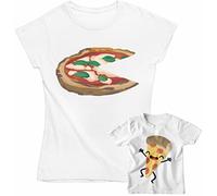 bubbleshirt Coppia T-Shirt Mamma e Figlio/Figlia - Pizza, Regalo Festa della Mamma