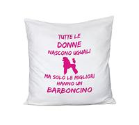 bubbleshirt Cuscino Compleanno tutte le donne nascono uguali ma solo le migliori hanno un barboncino dog love evento 40 X 40 cm con imbottitura in poliestere