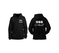 bubbleshirt Felpa Personalizzata OSS - Giacca Unisex Operatore Socio Sanitario con Nome e Zip Integrale, Nera - Idea Regalo Professionale, Taglie dalla S alla XXL