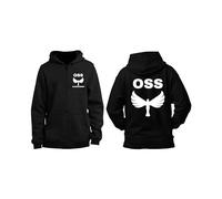 bubbleshirt Felpa Personalizzata OSS - Giacca Unisex Operatore Socio Sanitario con Nome e Zip Integrale, Nera - Idea Regalo Professionale, Taglie dalla S alla XXL