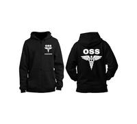 bubbleshirt Felpa Personalizzata OSS - Giacca Unisex Operatore Socio Sanitario con Nome e Zip Integrale, Nera - Idea Regalo Professionale, Taglie dalla S alla XXL