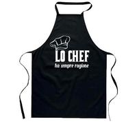 bubbleshirt Grembiule da Cucina Divertente Lo Chef Ha Sempre Ragione - Cuoco Uomo e Donna - in Poliestere - Idea Regalo Ironica per Fornelli e Barbecue