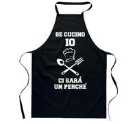bubbleshirt Grembiule da Cucina Divertente Se Cucino Io Ci Sarà Un Perché - Uomo e Donna - Poliestere - Idea Regalo Ironica per Cuoco e Fornelli