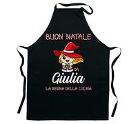 bubbleshirt Grembiule da Cucina PERSONALIZZABILE Natale Natalizio divertente Buon Natale dalla regina della cucina Idea Regalo