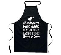 bubbleshirt Grembiule da Cucina PERSONALIZZABILE Papà divertenti Al nostro eroe ti vogliamo tanto bene Idea Regalo Papà