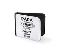 bubbleshirt Portafoglio Urban Street Festa del papà - papà Il Primo Eroe di Un Figlio Il Primo Amore di Una Figlia - Love - Idea Regalo