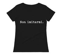 bubbleshirt T-Shirt Divertente Donna con Frasi Iconiche - Maglietta Humor 100% Cotone - Idea Regalo Amica: Non imitarmi - Manica Corta Nera, Taglie S-XL