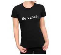 bubbleshirt T-Shirt Divertente Donna con Frasi Iconiche - Maglietta Humor 100% Cotone - Idea Regalo Amica: No Vabbè - Manica Corta Nera, Taglie S-XL
