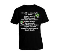 bubbleshirt T-Shirt Divertente Frasi Citazioni Famose - Longobarda - Arì Arì Aristoteles - Idea Regalo Maglietta Manica Corta Nera Taglia XL