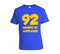 bubbleshirt T-Shirt Ragionier Ugo 92 Minuti di applausi - Film Cult Maglietta Manica Corta Blu Taglia L