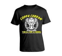 bubbleshirt T-Shirt Ragionier Ugo Coppa Cobram vincila con la Bomba - Film Cult Maglietta Manica Corta Nera Taglia L