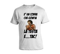 bubbleshirt T-Shirt Uomo Loris Batacchi - È Un Cobra Che Gonfia La Testa e... Tac! - Regalo Divertente - Cult Italiano Commedia Anni 80 - Taglie S-XXL