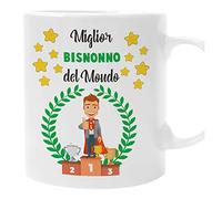 bubbleshirt Tazza Bisnonno Il Miglior Bisnonno del Mondo - Idea Regalo Originale per Feste e Compleanni, Mug Ceramica, capacità 11 oz (circa 325 ml)