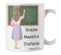 bubbleshirt Tazza Maestra Personalizzata - Frase Lavagna della Vita, Mug 325ml Regalo Fine Ciclo Scolastico, Design Poetico