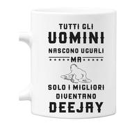 bubbleshirt Tazza Mestieri - tutti gli uomini nascono uguali ma solo i migliori diventano deejay - idea regalo compleanno Mug in ceramica 11oz