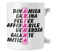 bubbleshirt Tazza Mug divertente con nome Arianna e aggettivi simpatici Idea Regalo Compleanno Natale in ceramica