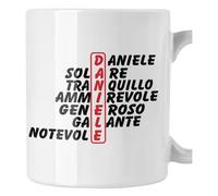 bubbleshirt Tazza Mug divertente con nome Daniele e aggettivi simpatici Idea Regalo Compleanno Natale in ceramica