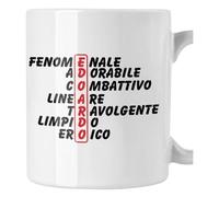 bubbleshirt Tazza Mug divertente con nome Edoardo e aggettivi simpatici Idea Regalo Compleanno Natale in ceramica