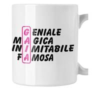 bubbleshirt Tazza Mug divertente con nome Gaia e aggettivi simpatici Idea Regalo Compleanno Natale in ceramica