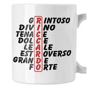 bubbleshirt Tazza Mug divertente con nome Riccardo e aggettivi simpatici Idea Regalo Compleanno Natale in ceramica