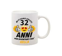 bubbleshirt Tazza Mug in Ceramica Compleanno Mi Ci Sono Voluti 32 Anni per Diventare così Bella - Eventi - Idea Regalo - Compleanno - in Cotone