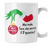 bubbleshirt Tazza Natale Non vedo l’ora che arrivi il 7 gennaio - Idea Regalo per Chi Non Ama le Feste