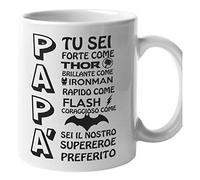 bubbleshirt Tazza Papà - papà sei il nostro supereroe preferito - festa del papà - idea regalo