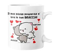 bubbleshirt Tazza SanValentino Personalizzabile Il mio posto preferito è tra le tue braccia personalizzabile con nome Love Innamorati Mug 11oz idea regalo