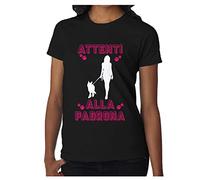 bubbleshirt Tshirt Attenti alla Padrona - Cane - Idea Regalo - in Cotone by