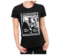 bubbleshirt Tshirt Donna Film Cult Anni '70-80' Amici Miei - Supercazzola- Vigile Paolini vs Conte Mascetti Manica Corta Nera Taglia M