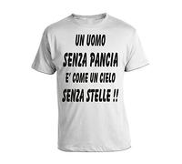 bubbleshirt Tshirt Un Uomo Senza Pancia è Come Un Cielo Senza Stelle- Humor- - in Cotone