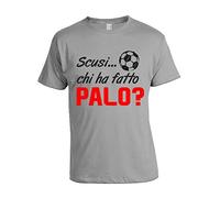 bubbleshirt Tshirt Uomo Film Cult Anni '80 ragionier ugo Scusi Chi ha Fatto palo? - Manica Corta Grigia Taglia XL