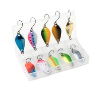 BUBEFSKD 10 Cucchiaio Metallo Duro Spinner Esche per Pesci Spinner Swimbaits Paillettes Colorate Gancio Singolo Ami da Pesca Set Pesca Artificiale