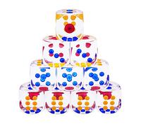 BUBEFSKD 10 Dadi Acrilici Trasparenti A 6 Facce Colorati Casinò Gioco Feste Gioco da Tavolo per Bambini Giocattolo Set Acrilico Giocattoli Educativi Esaedro Digitale