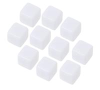 BUBEFSKD 10 Pz/Pacco Acrilico Bianco Dadi in Bianco Gioco Puntelli Giocattolo Educativo 16/18/20mm per I Bambini Colore Solido Fai da Te Giocattoli Acrilico Set