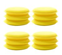 BUBEFSKD 12 spugne di cera per auto, 10 cm, rotonde, facili da pulire, cuscinetti per lucidare la pelle, schiuma universale in microfibra