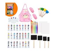 BUBEFSKD 24 Colori Acrilici Pigmento Impermeabile Sicuro Non Tossico Per Bambini Arte Disegno Di Tela Pietra Pittura Graffiti Con Tela Lavabile Per Festa Favori