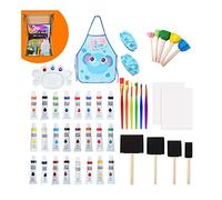 BUBEFSKD 24 Colori Acrilici Pigmento Impermeabile Sicuro Non Tossico Per Bambini Arte Disegno Di Tela Pietra Pittura Graffiti Con Tela Lavabile Per Festa Favori