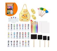 BUBEFSKD 24 Colori Acrilici Pigmento Impermeabile Sicuro Non Tossico Per Bambini Arte Disegno Di Tela Pietra Pittura Graffiti Con Tela Lavabile Per Festa Favori