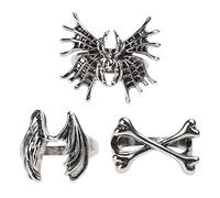 BUBEFSKD 3 Pezzi Punk Perso Angelo Ragni Farfalle Crociate Dita Ossa Anelli Per Le Donne Estetico Insetto Gotico Romano Anelli Gioielli Angeli Persi Ragni Farfalle Attraversate