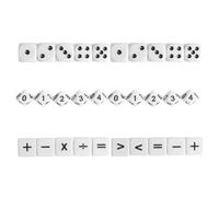 BUBEFSKD 30 Pz 6 Lati Giochi Fai da Te Incisione per Bambini Giocattoli Educativi Numero Digitale Acrilico Dadi Matematici per Partito Giochi Famiglia