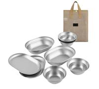 BUBEFSKD 6/8/10pcs Campeggio Metallo Porzioni Piatti 304 Acciaio Inox Articoli Da Tavolo Donna Esterna Affidabile Piatto Frantumato Piatto