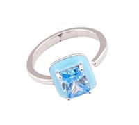 BUBEFSKD Anelli Aperti Geometrici Con Zirconi Lucidi Stile Arte Moderno Quadrato/Stella/Cuore/Ovale Accessori Zirconia Cubica Anello Impilabile Geometrico, come descritto