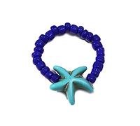 BUBEFSKD Anelli di perle di riso colorati fatti a mano, impilabili stelle marine perline gioielli anelli regalo, come descritto